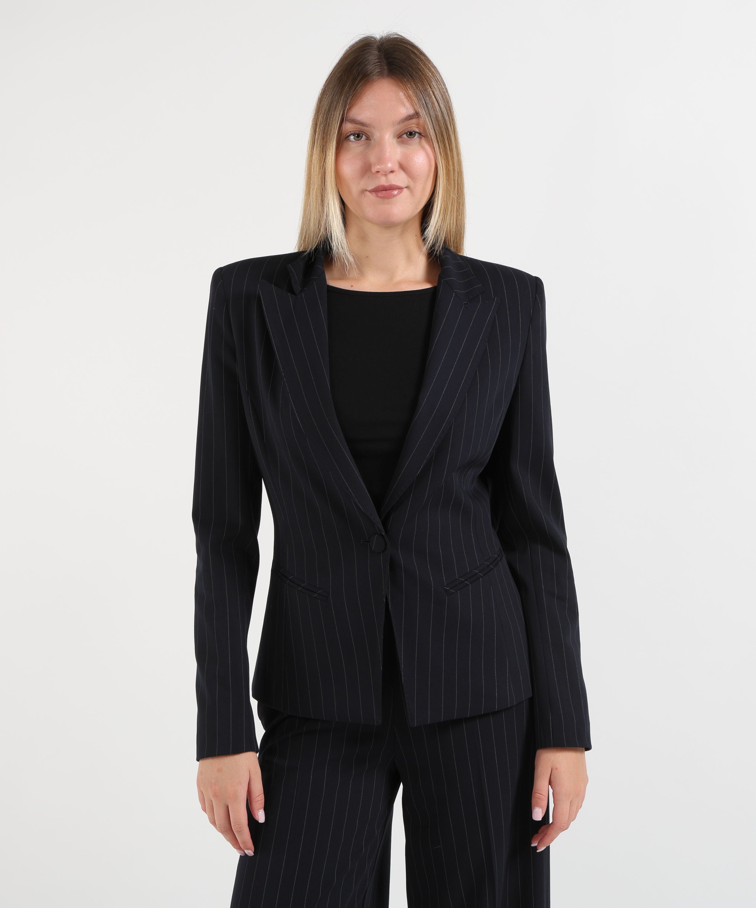 Blazer SILENCE LIMITED mono rayè blazer Navy | SILENCE LIMITED