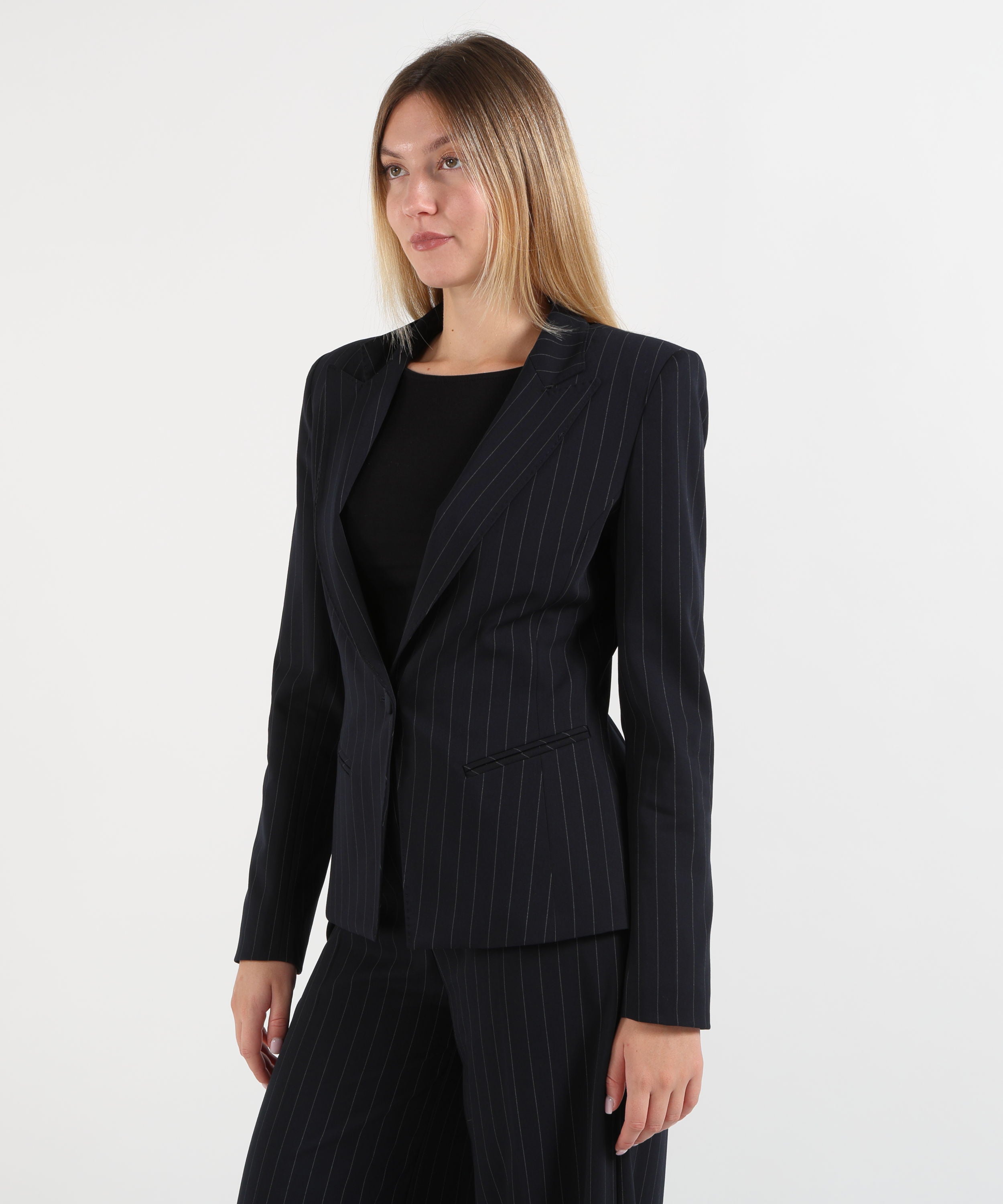 Blazer SILENCE LIMITED mono rayè blazer Navy | SILENCE LIMITED