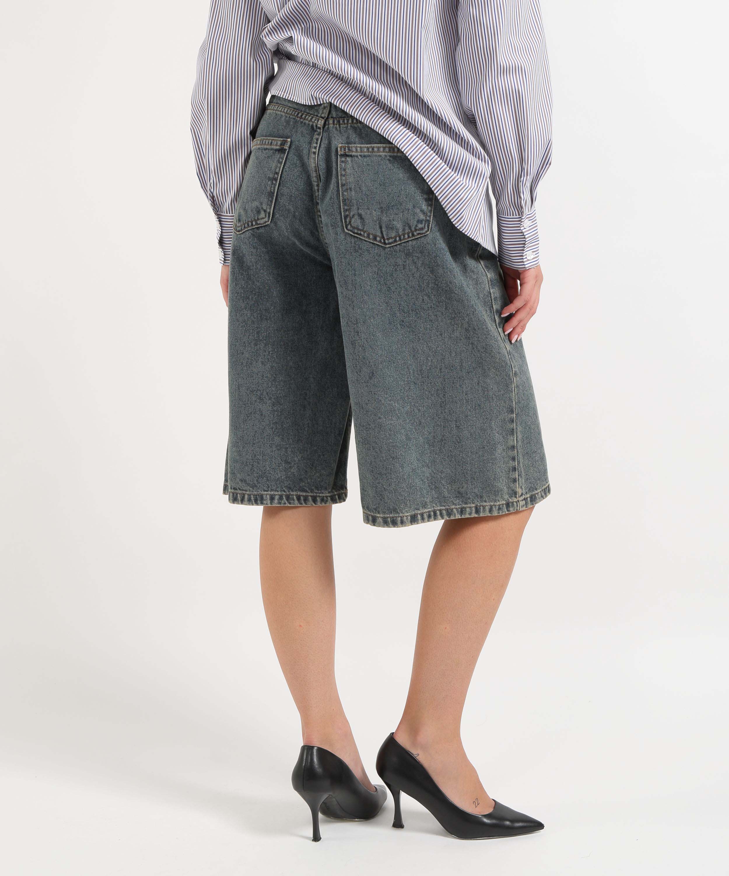 Bermudas SILENCE LIMITED Acid-Wash Bermuda Shorts Denim | SILENCE LIMITED
