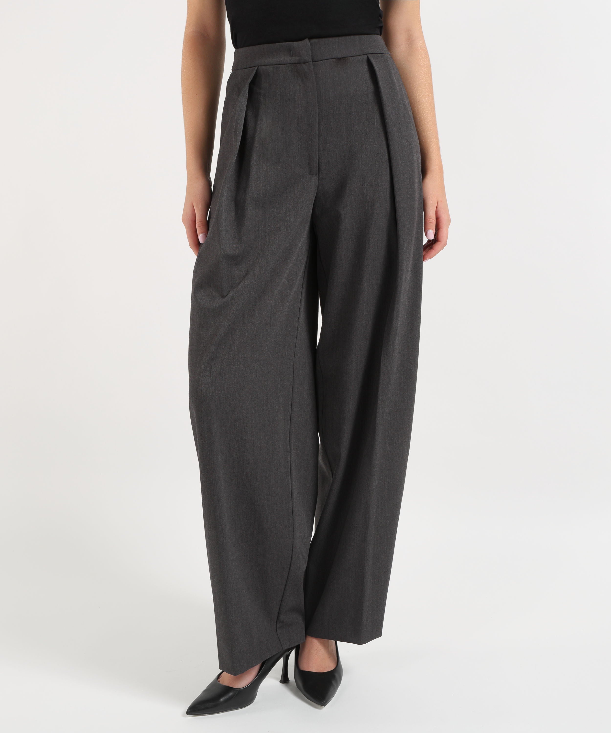 Trousers SILENCE LIMITED Office Wide-Leg Trousers Grigio | SILENCE LIMITED