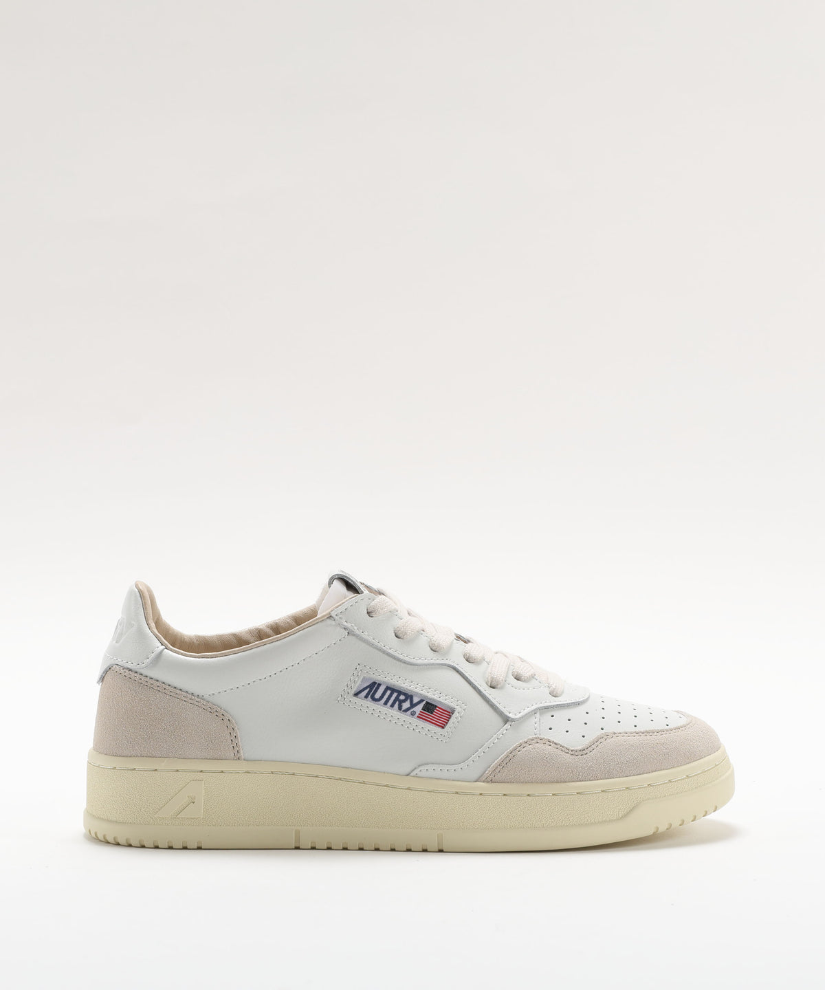 AUTRY SNEAKERS MEDALIST LOW IN PELLE BIANCA E SUEDE BEIGE