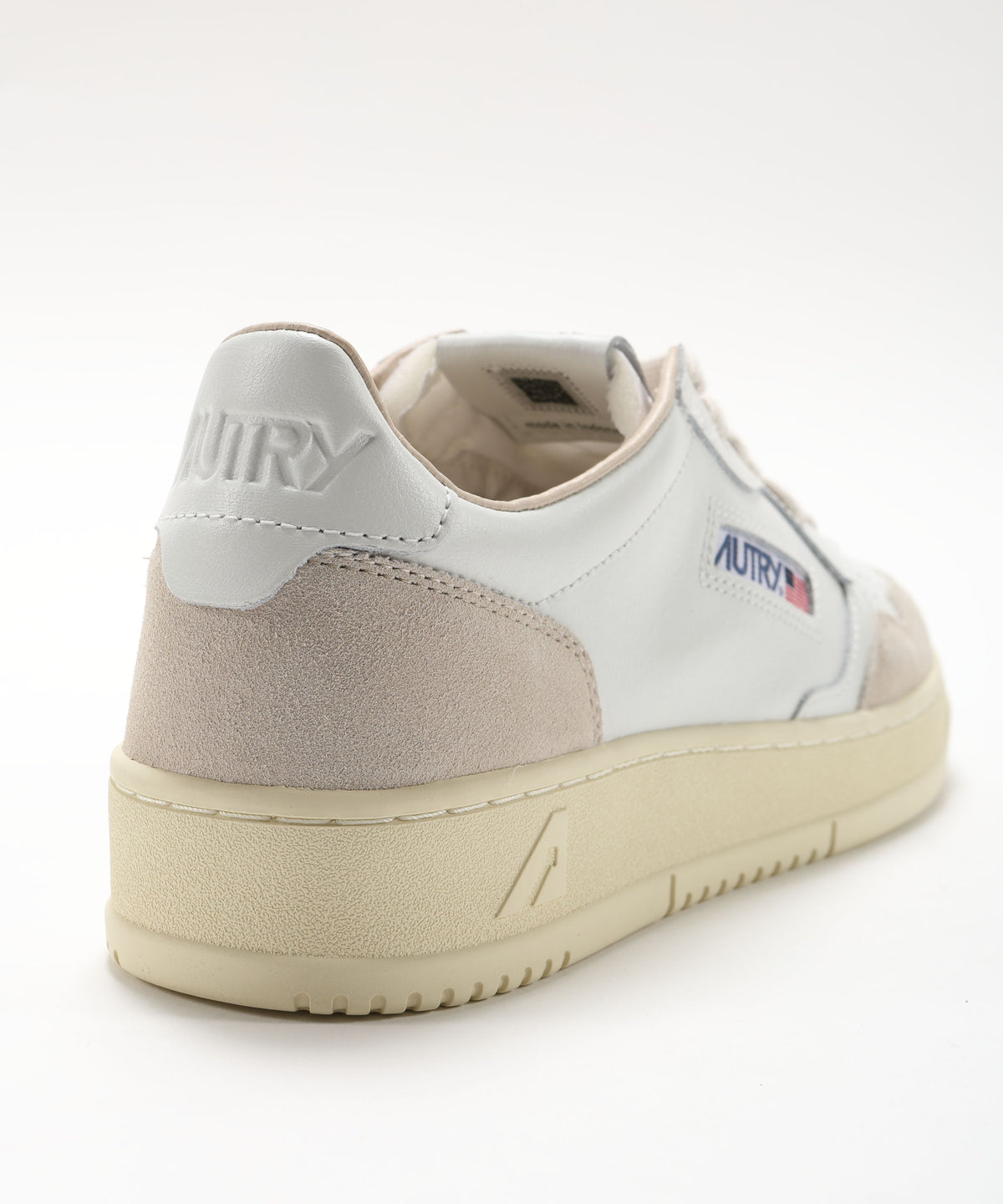Sneakers AUTRY SNEAKERS MEDALIST LOW IN PELLE BIANCA E SUEDE BEIGE Bianco | AUTRY