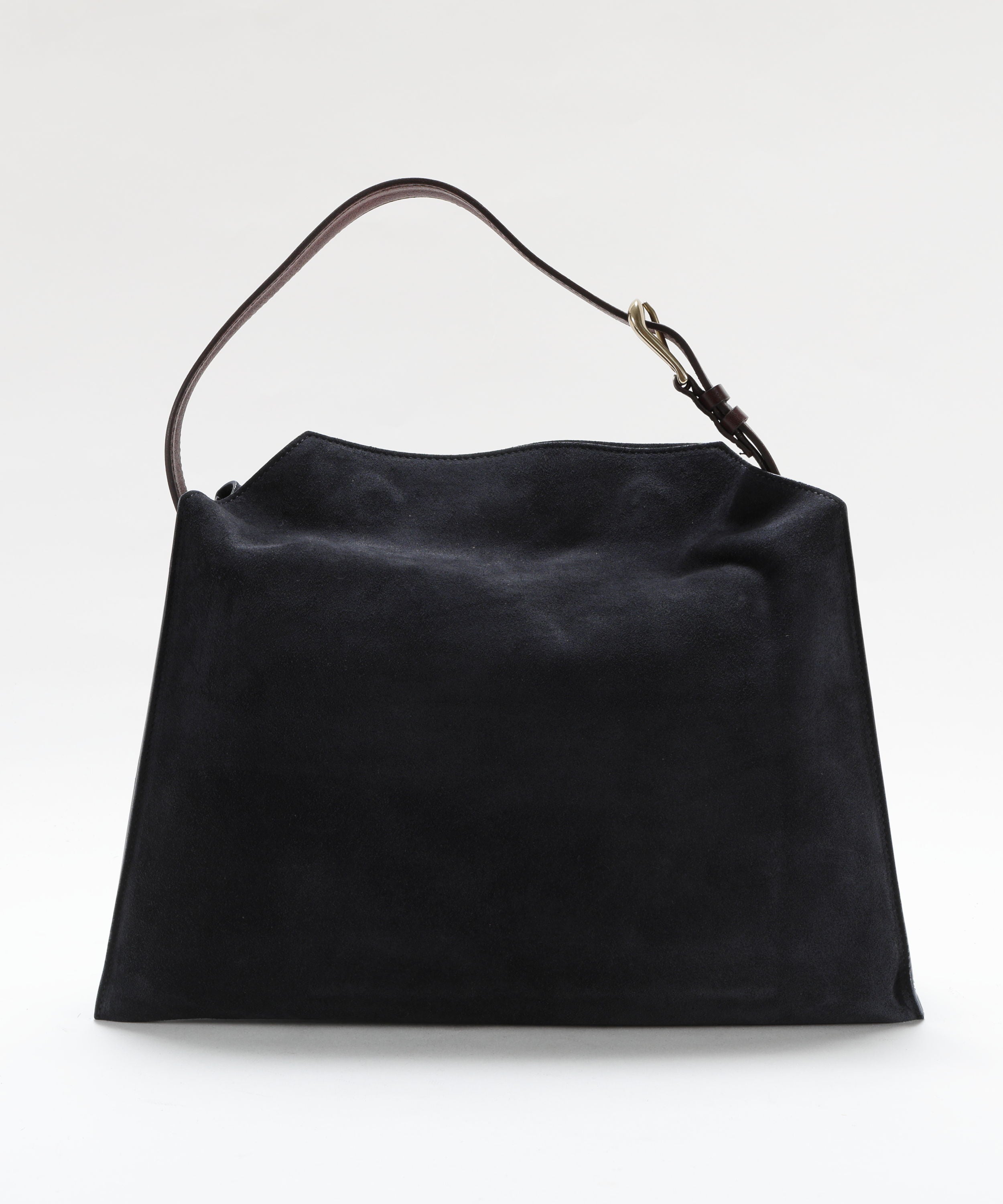 Borse ORCIANI Borsa Trinity Peach Oro Midi a spalla in suede e cuoio Blu | ORCIANI