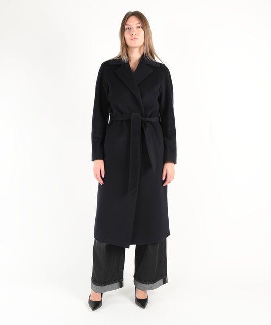 Cappotti CHIARULLI Cappotto lungo con cintura Nero | CHIARULLI
