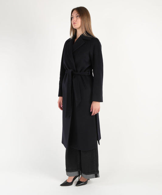 Cappotti CHIARULLI Cappotto lungo con cintura Nero | CHIARULLI