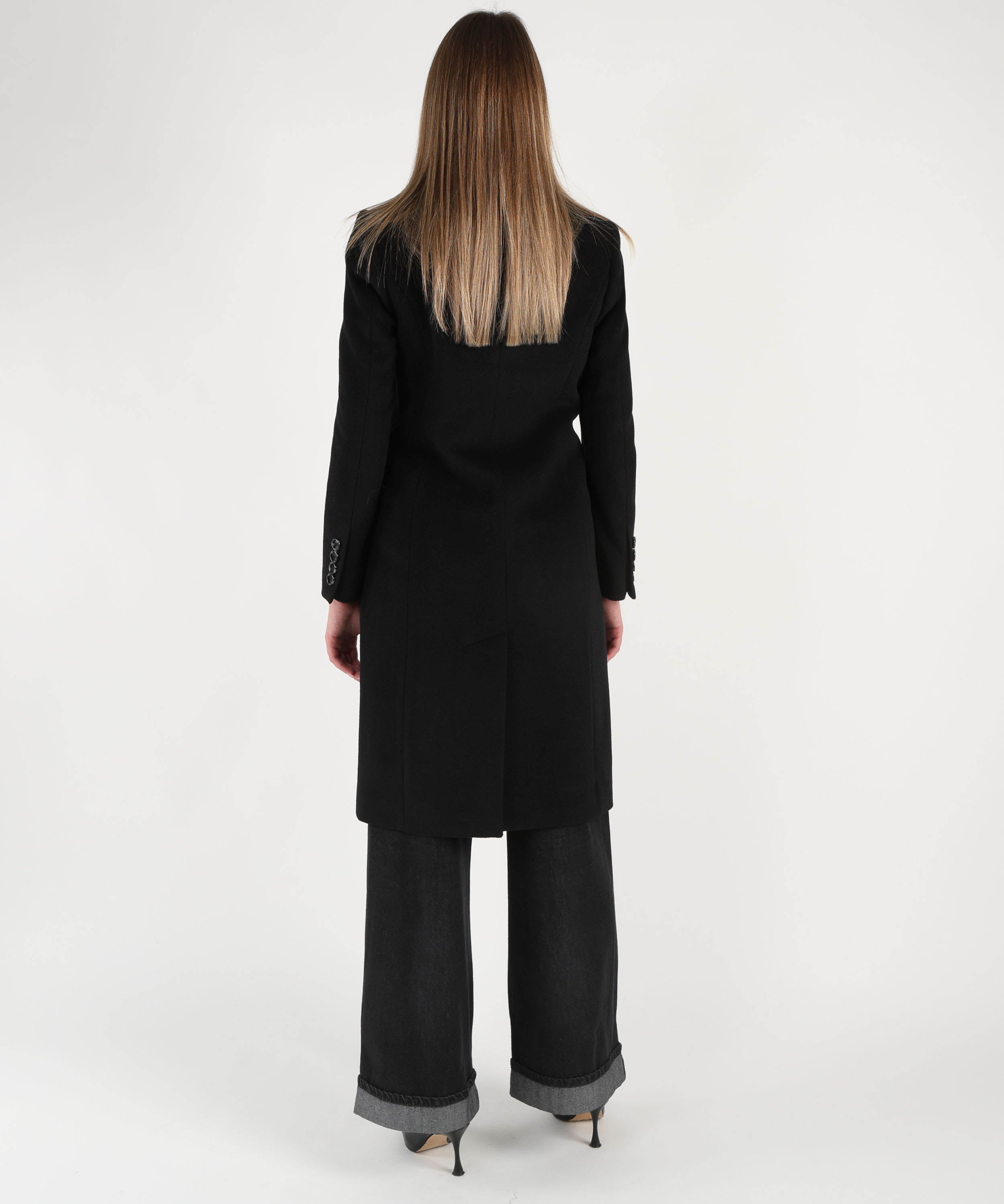 Coats CHIARULLI Long Coat Nero | CHIARULLI