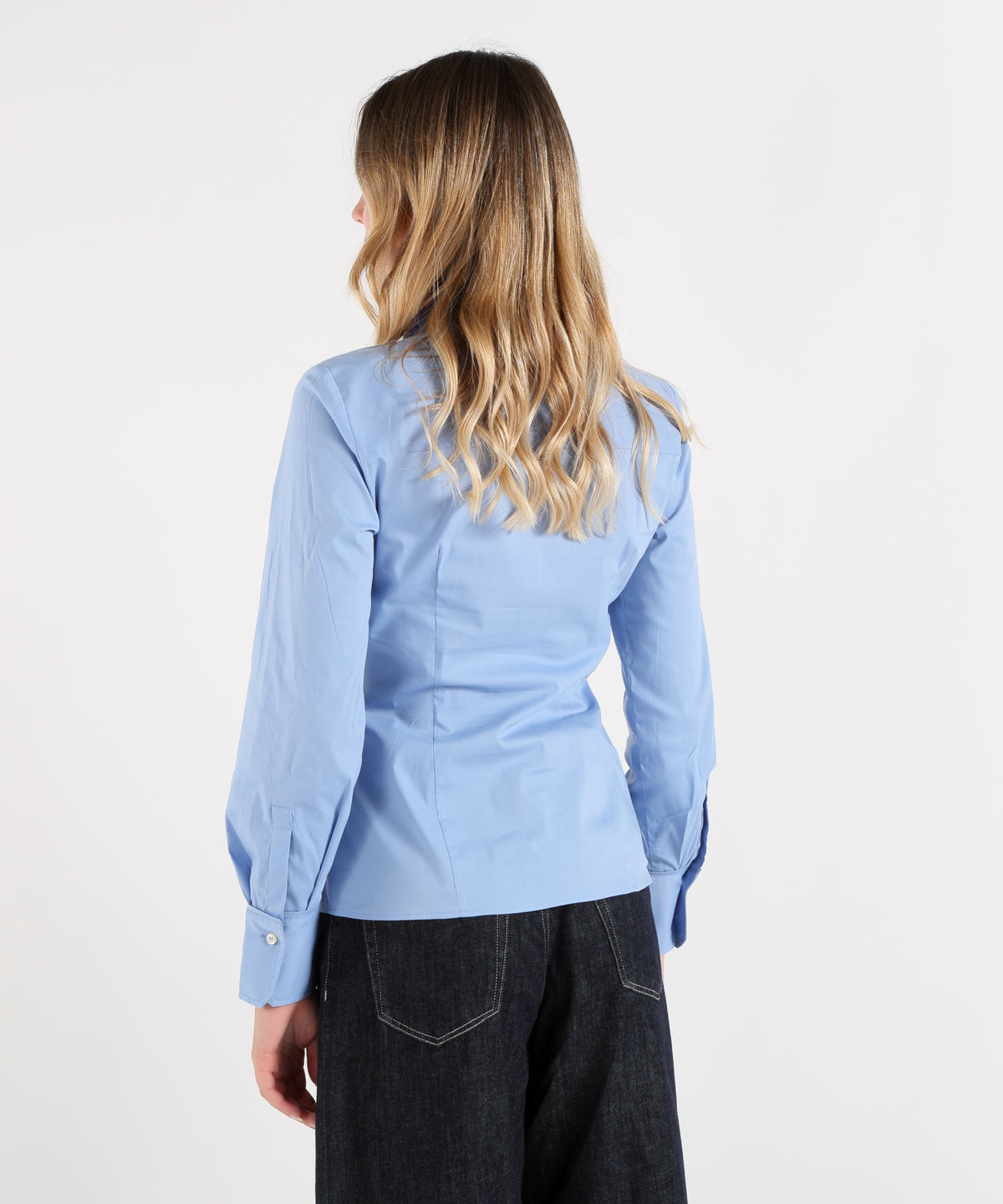 Camicie PENNYBLACK Camicia Donna Slim Fit in Popeline Stretch Azzurro | PENNYBLACK