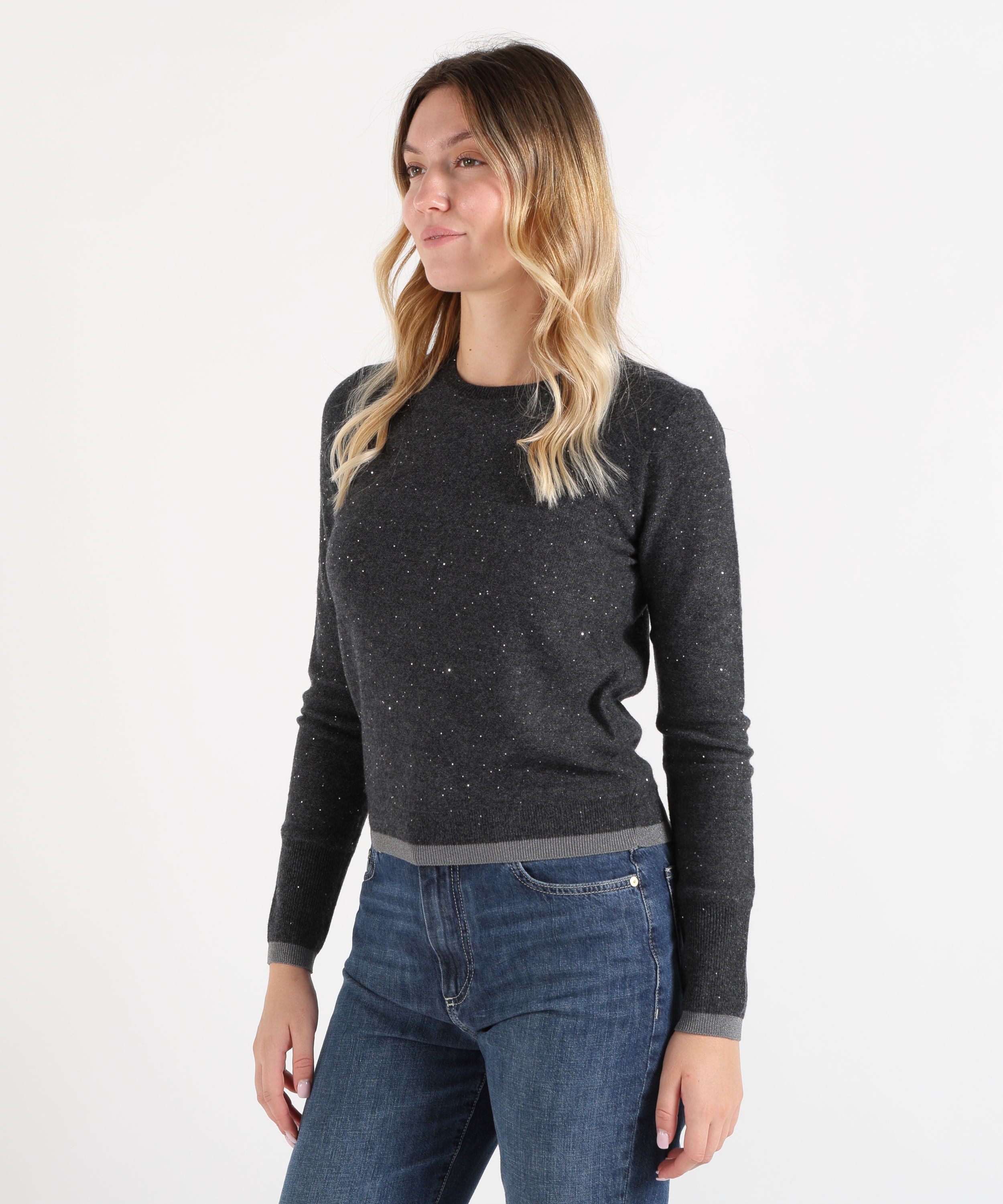 Maglie PENNYBLACK Maglia con micro-paillettes Grigio | PENNYBLACK