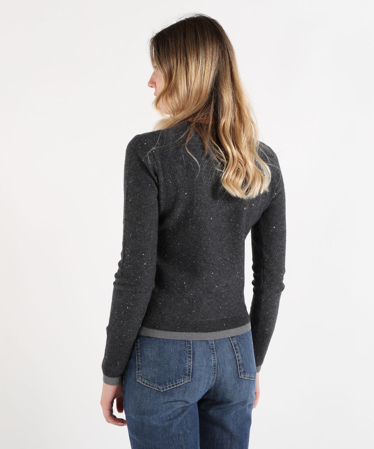 Knitwear PENNYBLACK Micro-sequin knit top Grigio | PENNYBLACK