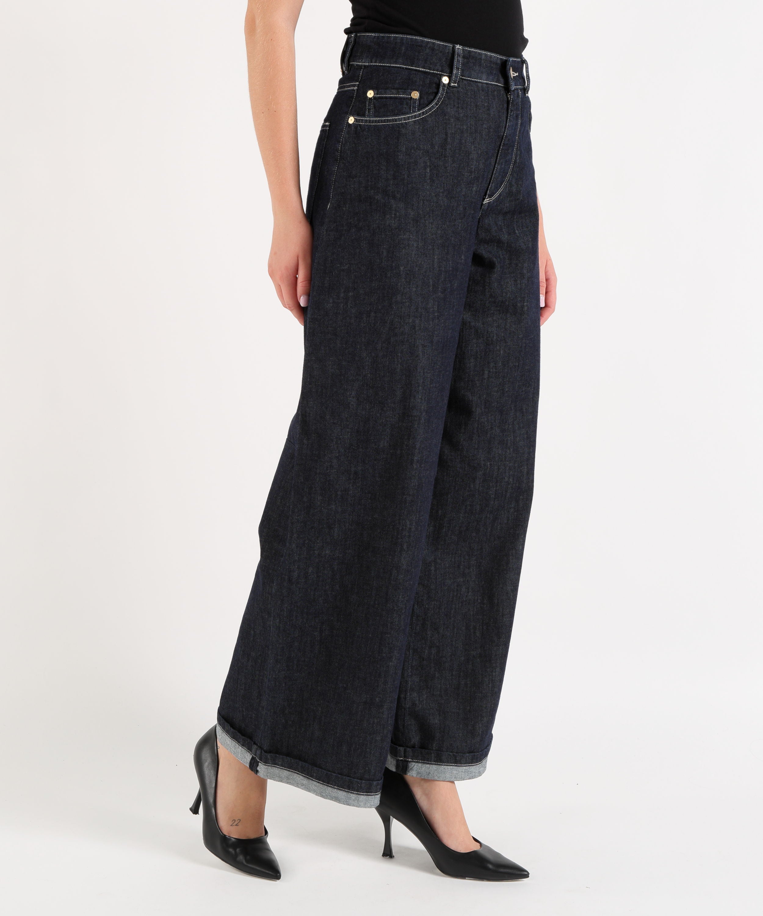 Jeans 'S MAX MARA Jeans Wide Leg 5 Tasche in Denim Indaco Denim scuro | 'S MAX MARA