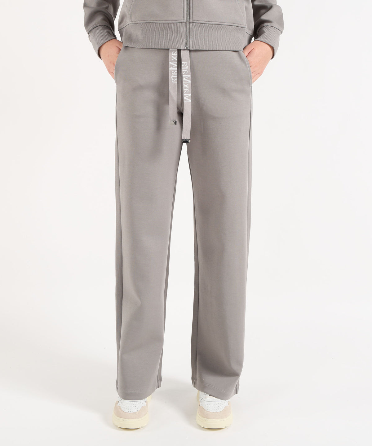 'S MAX MARA Pantalone Wide Leg in Jersey Double di Cotone