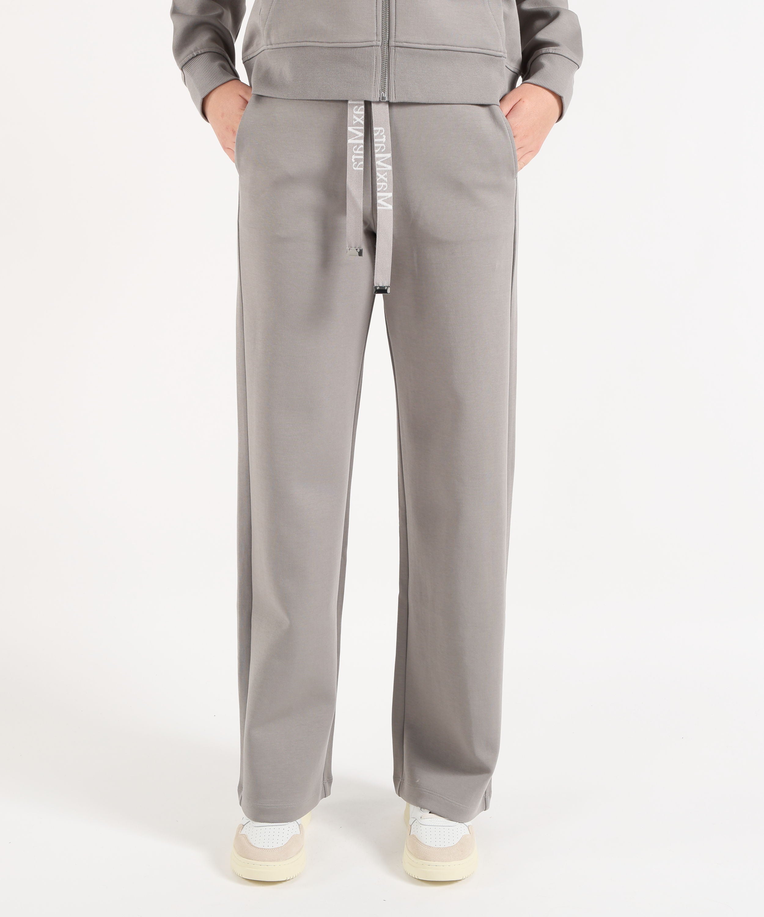 Pantaloni 'S MAX MARA Pantalone Wide Leg in Jersey Double di Cotone Grigio chiaro | 'S MAX MARA