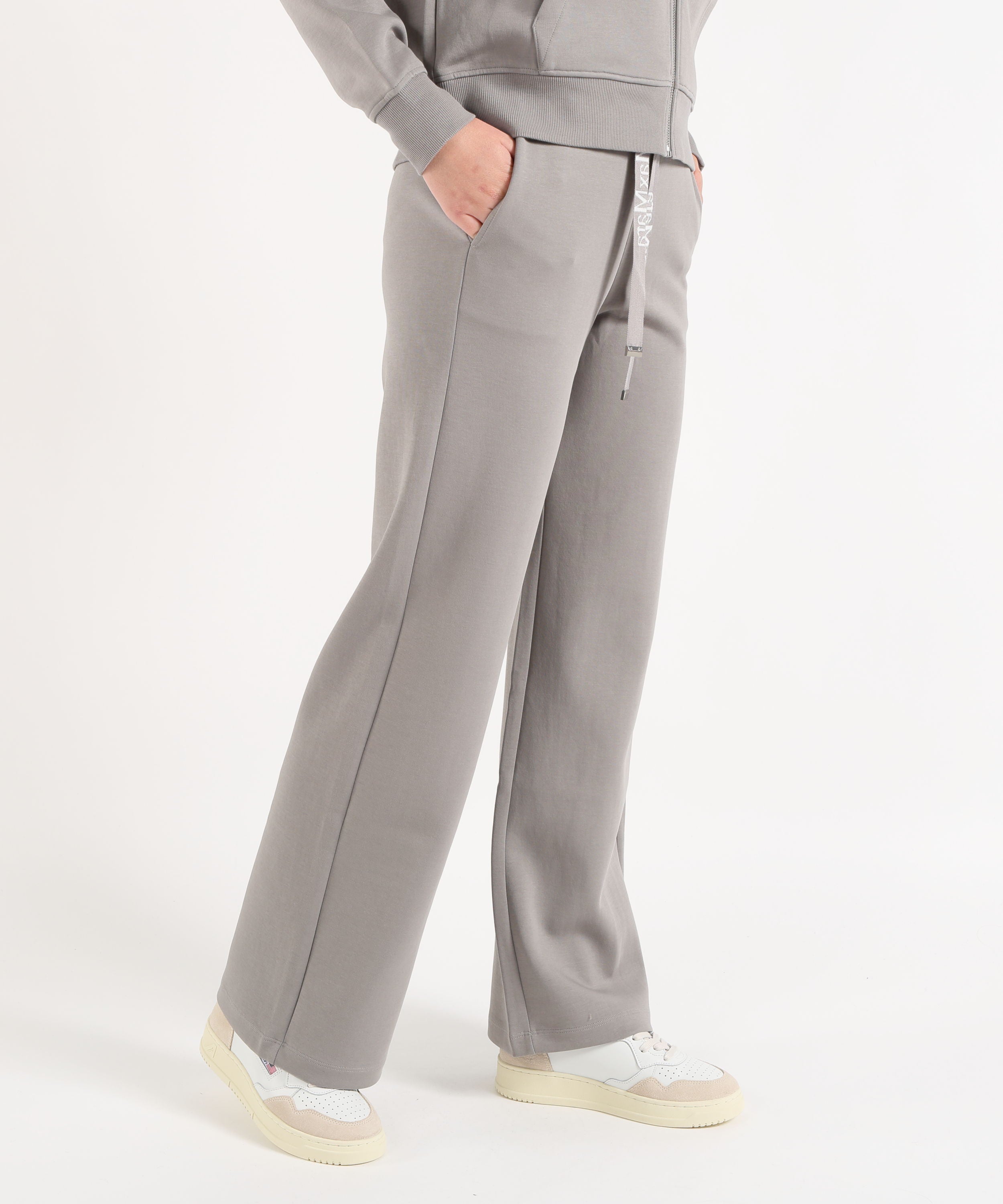 Pantaloni 'S MAX MARA Pantalone Wide Leg in Jersey Double di Cotone Grigio chiaro | 'S MAX MARA