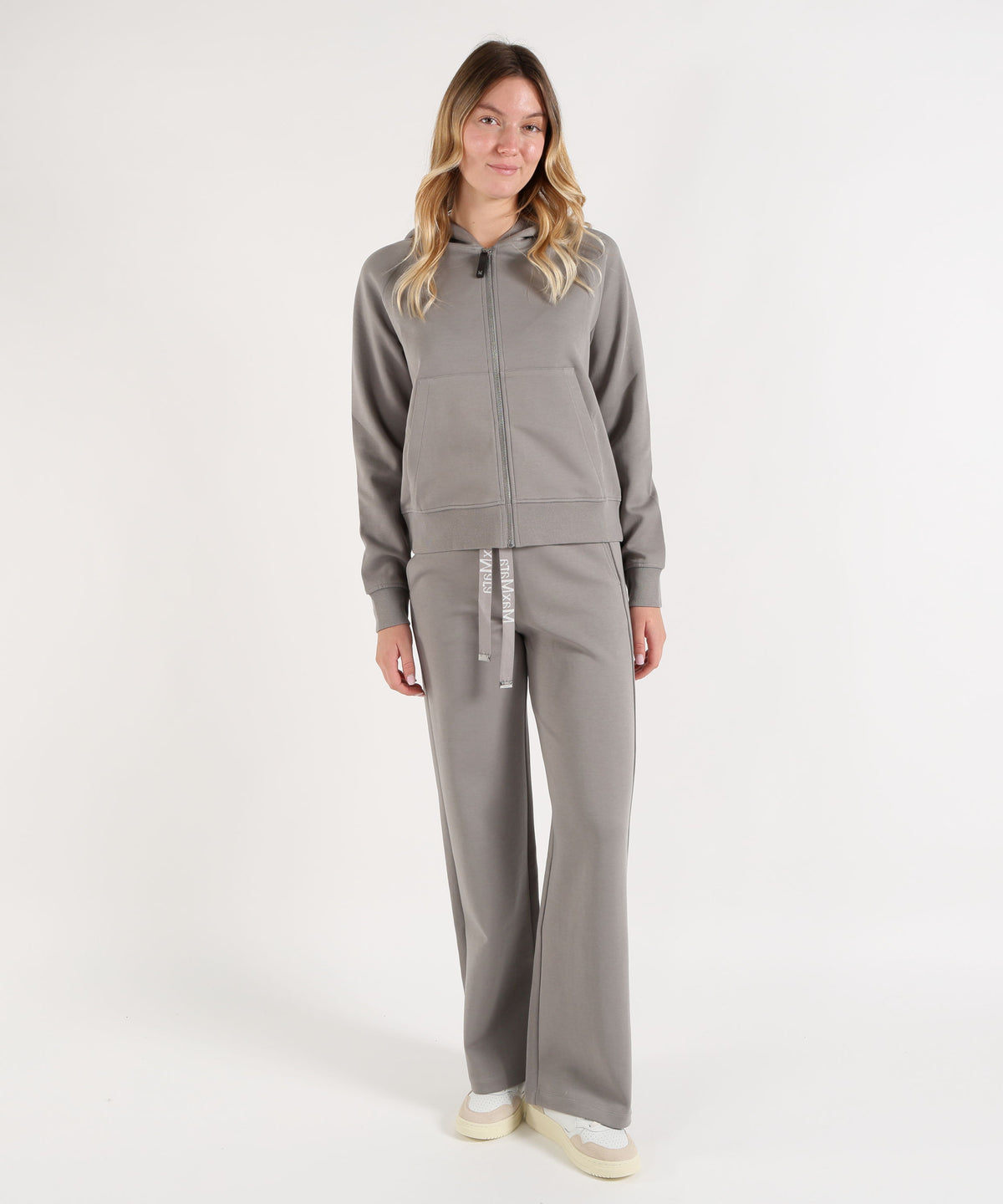 'S MAX MARA Pantalone Wide Leg in Jersey Double di Cotone