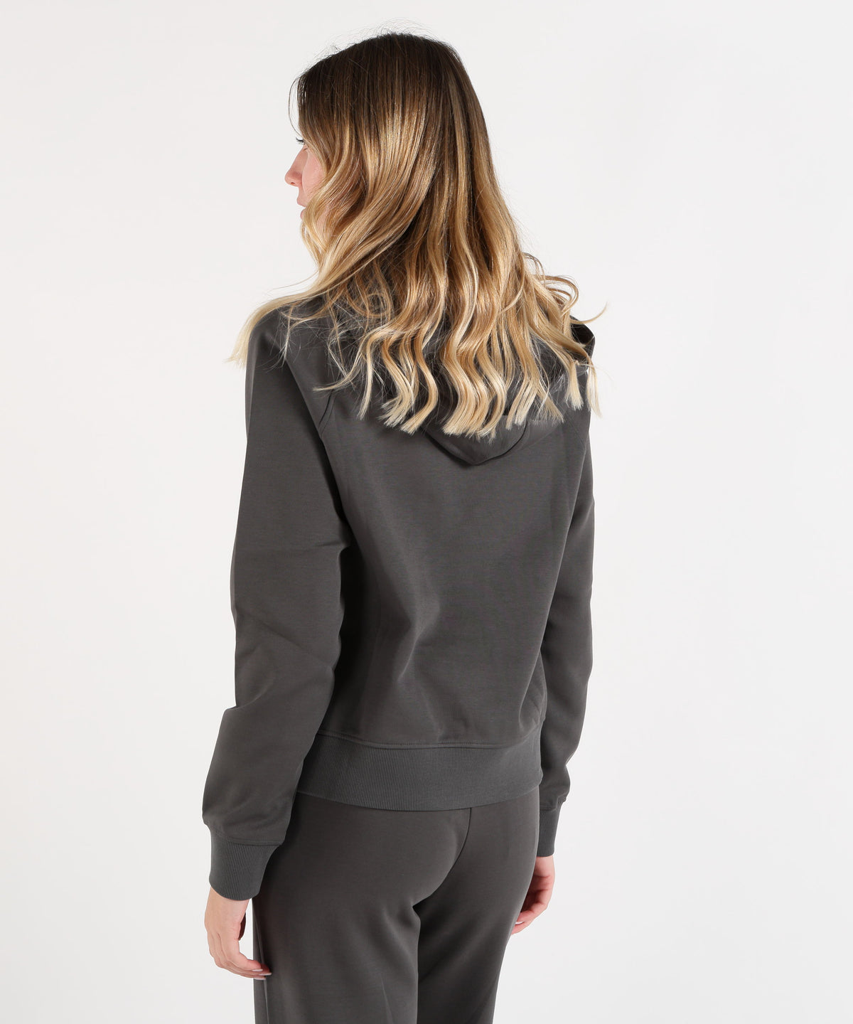 'S MAX MARA Felpa con Cappuccio in Jersey di Cotone Tecnico