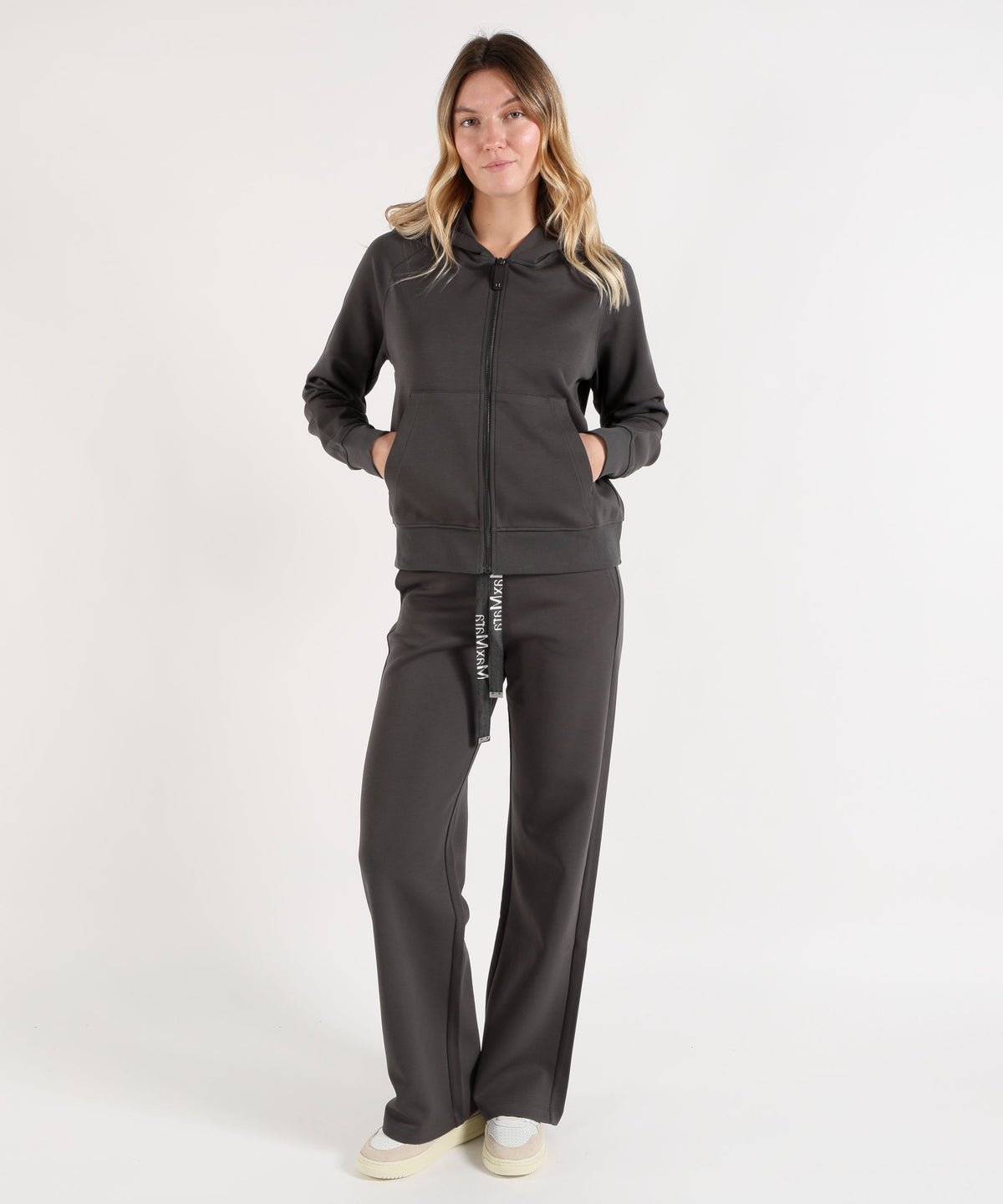 Felpe 'S MAX MARA Felpa con Cappuccio in Jersey di Cotone Tecnico Grigio scuro | 'S MAX MARA