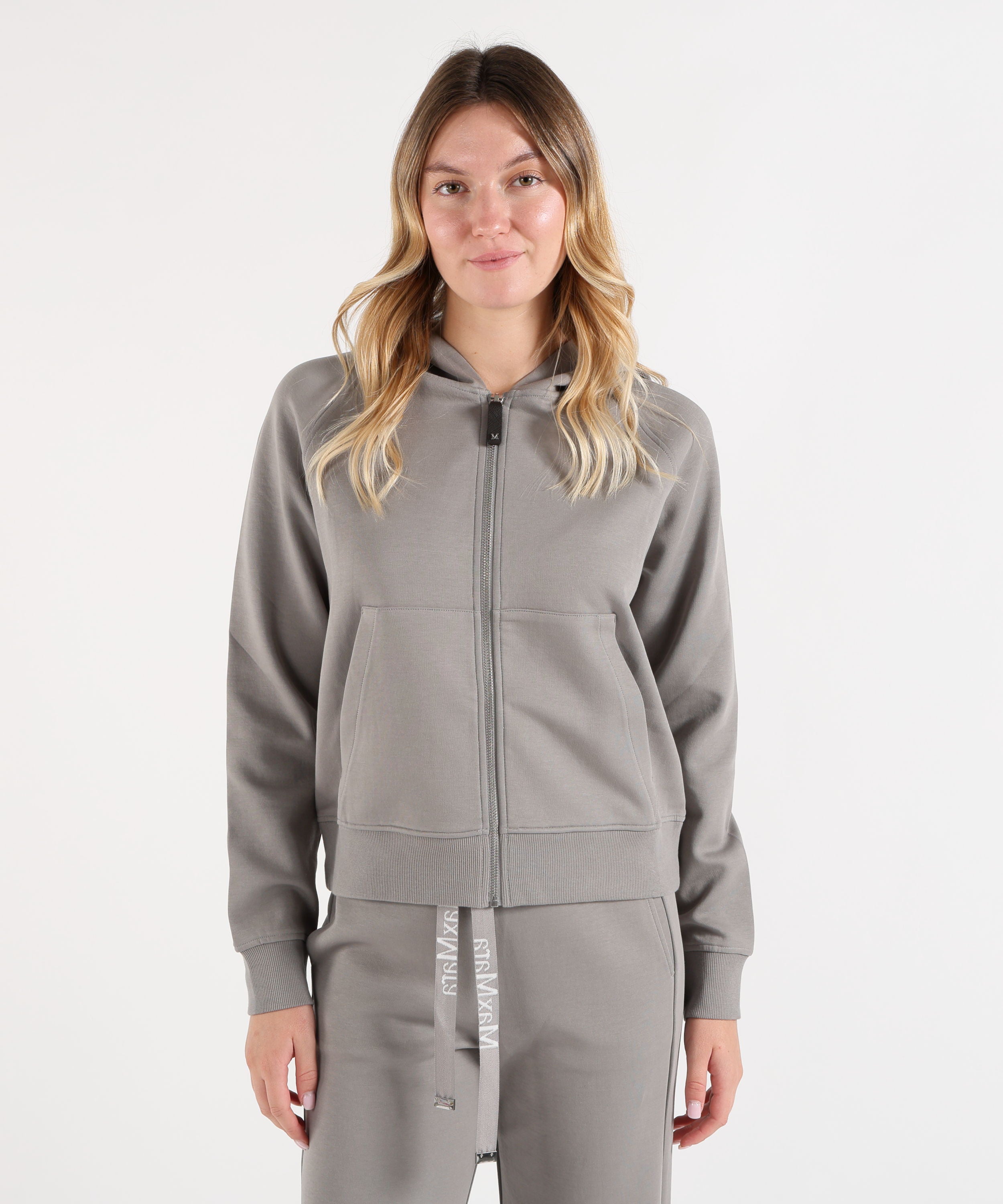 Felpe 'S MAX MARA Felpa con Cappuccio in Jersey di Cotone Tecnico Grigio chiaro | 'S MAX MARA