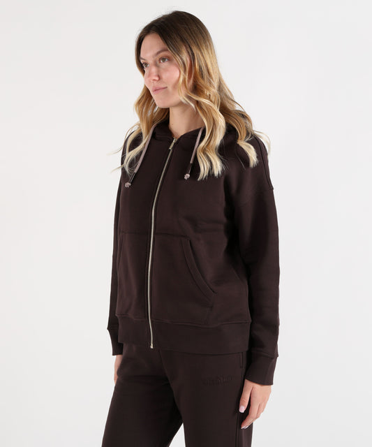 Felpe 'S MAX MARA Felpa con Cappuccio in Jersey Garzato Marrone | 'S MAX MARA