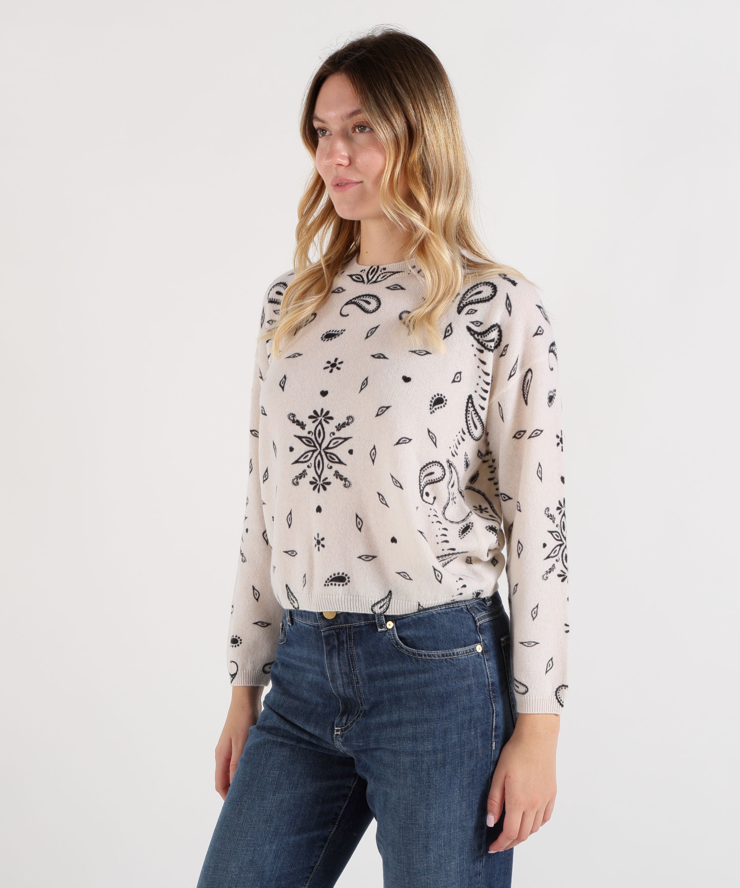 Maglie ABSOLUT CASHMERE pull ariane print
Maglione girocollo in cashmere Avorio | ABSOLUT CASHMERE