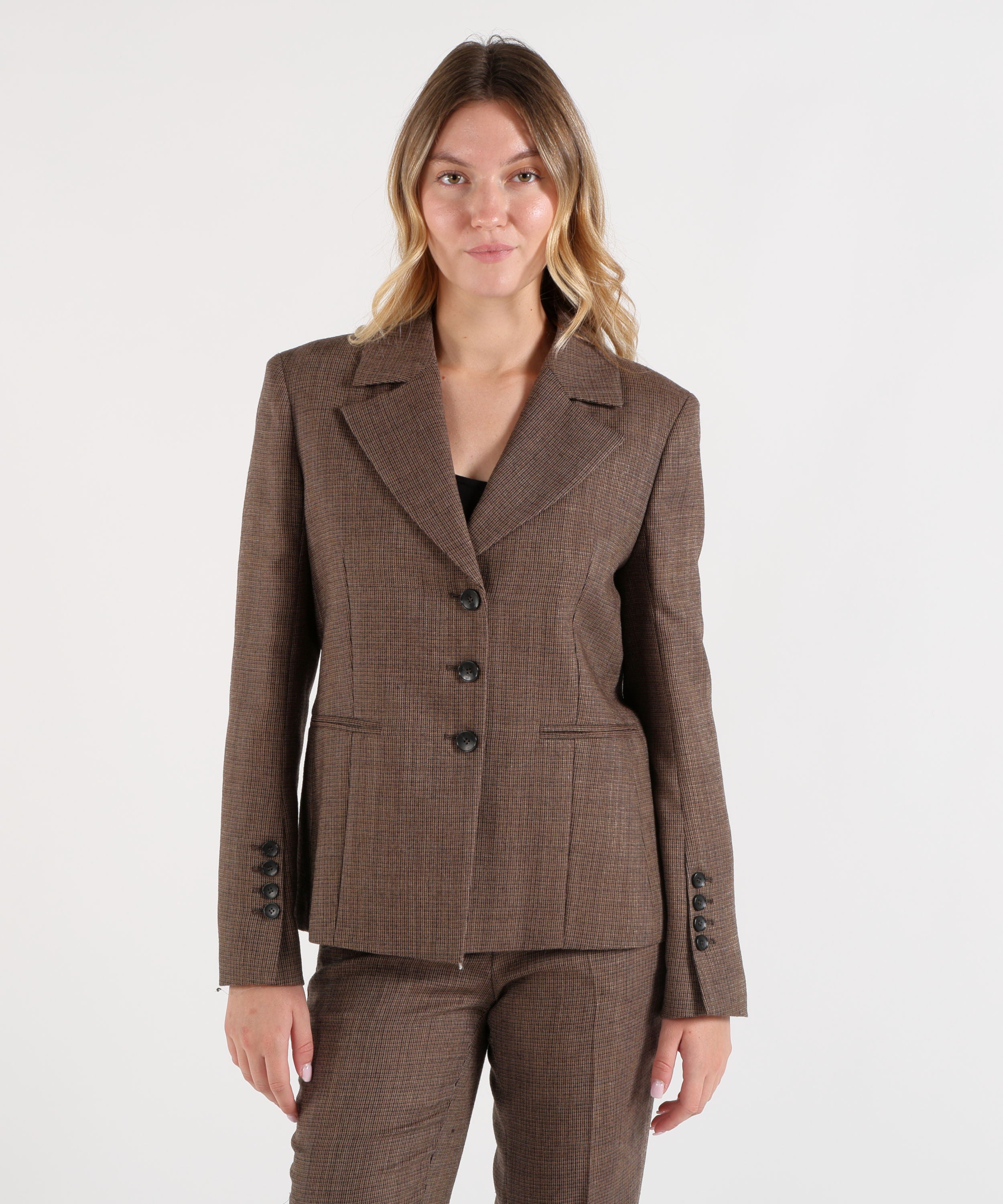 Giacche SEVENTY Giacca monopetto in pura lana pettinata Fango | SEVENTY
