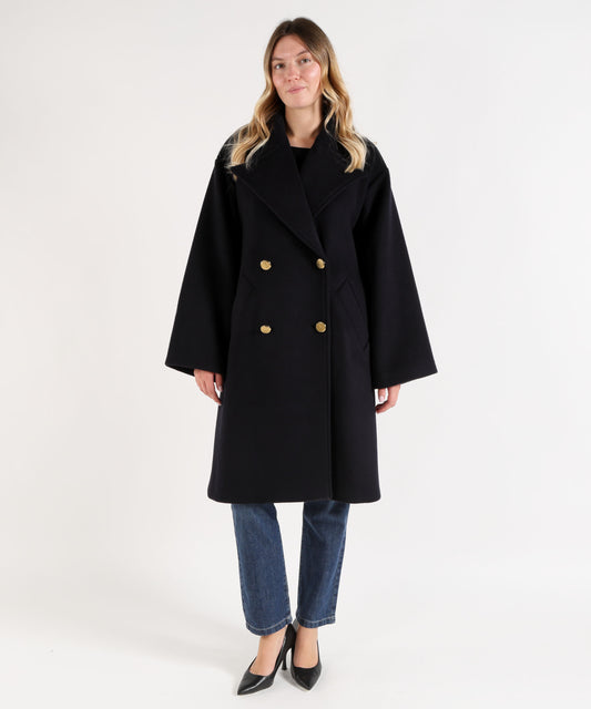 Cappotti P.A.R.O.S.H. Cappotto Doppiopetto in Panno di Lana Blu Blu | P.A.R.O.S.H.