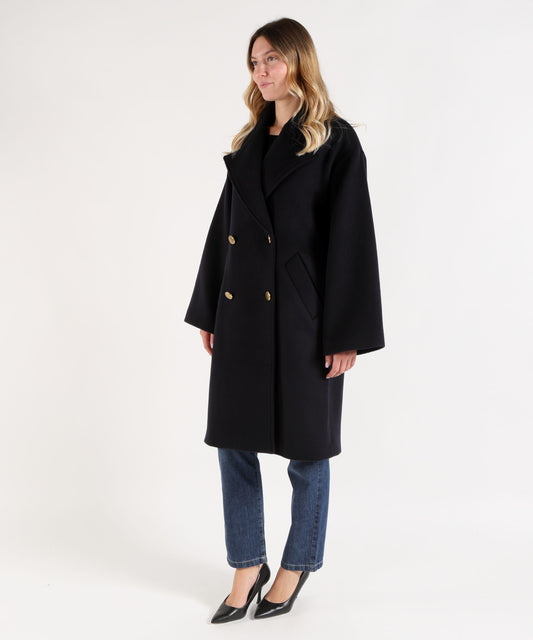 Cappotti P.A.R.O.S.H. Cappotto Doppiopetto in Panno di Lana Blu Blu | P.A.R.O.S.H.