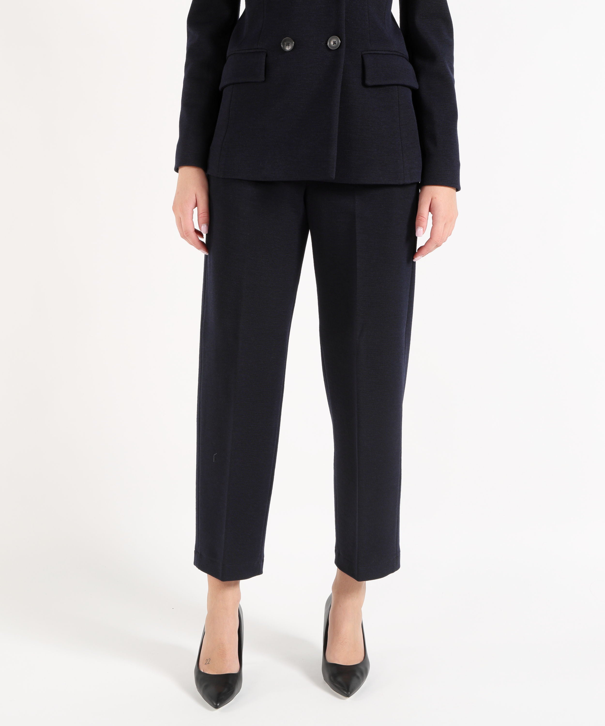 Pantaloni SEVENTY Pantalone elasticato in maglia armaturata Blu | SEVENTY