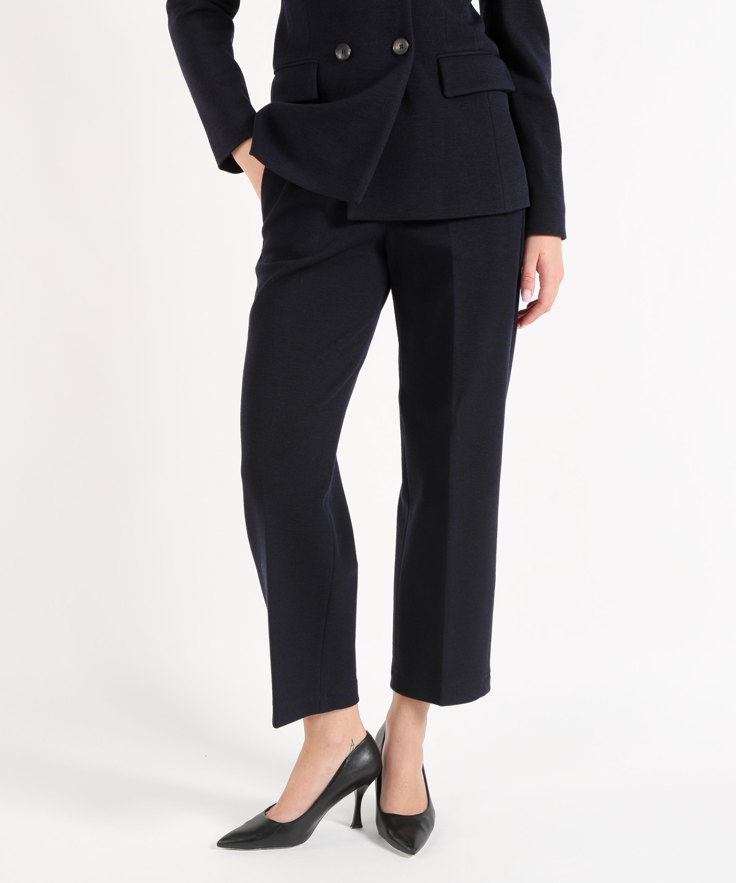 Pantaloni SEVENTY Pantalone elasticato in maglia armaturata Blu | SEVENTY