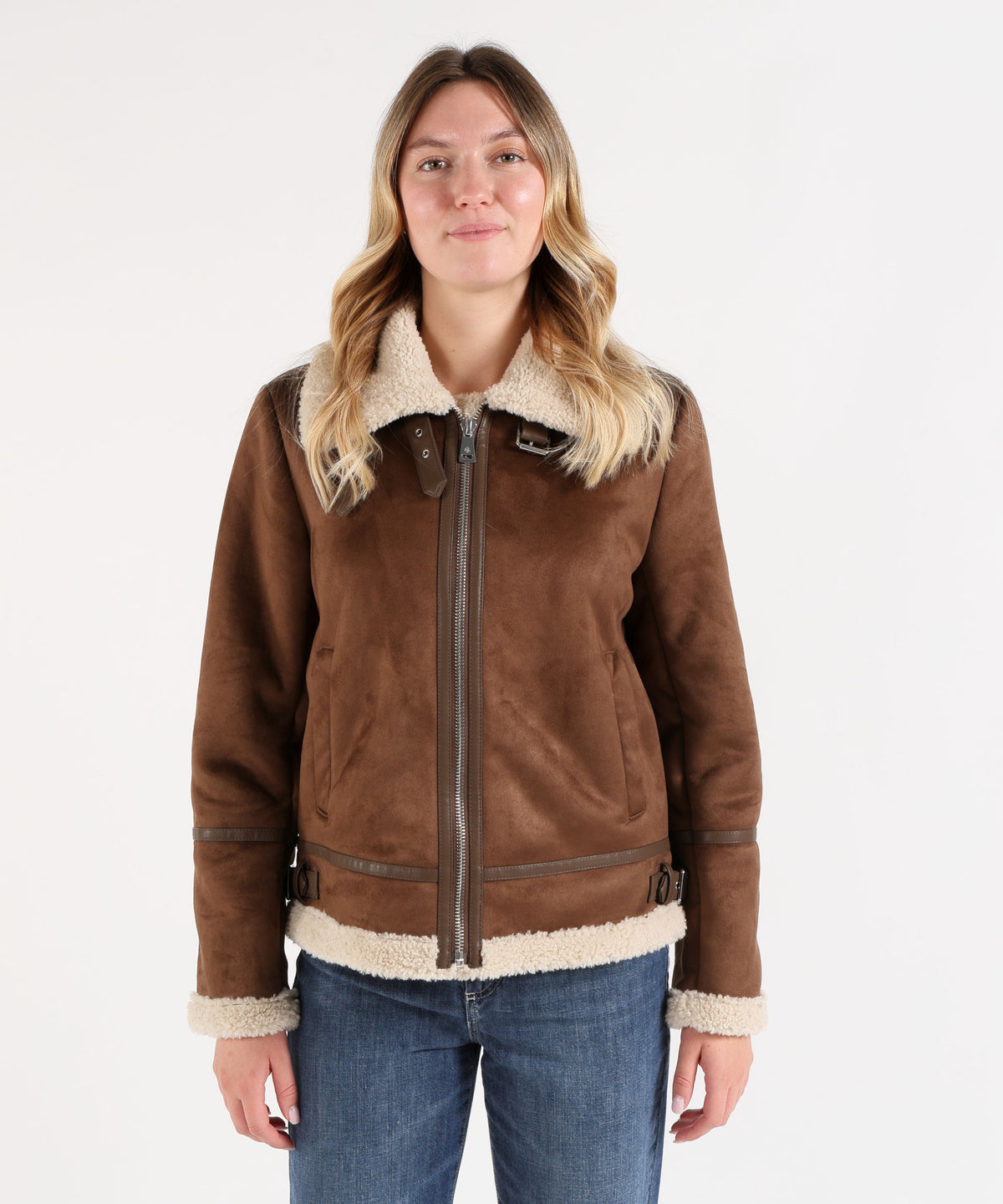 Bomber jackets LAUREN RALPH LAUREN Camel jacket in eco-suede Marrone | LAUREN RALPH LAUREN