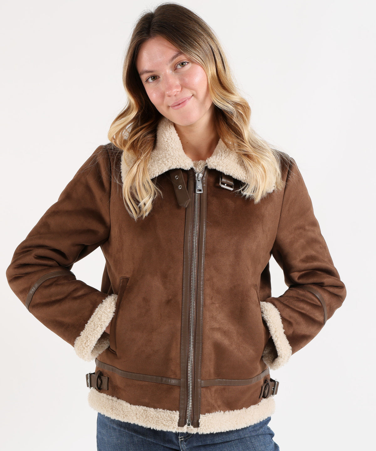 Bomber jackets LAUREN RALPH LAUREN Camel jacket in eco-suede Marrone | LAUREN RALPH LAUREN