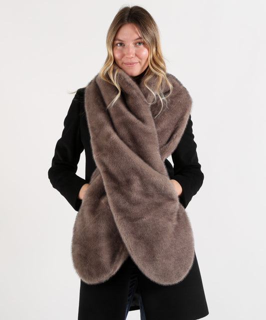 Stole P.A.R.O.S.H. Stola in ecopelliccia Tortora | P.A.R.O.S.H.