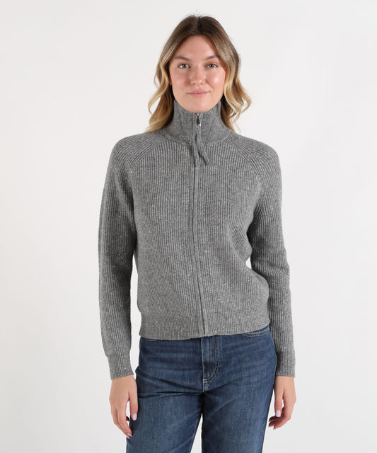 Maglie SEVENTY Cardigan a coste con paillettes Grigio chiaro | SEVENTY