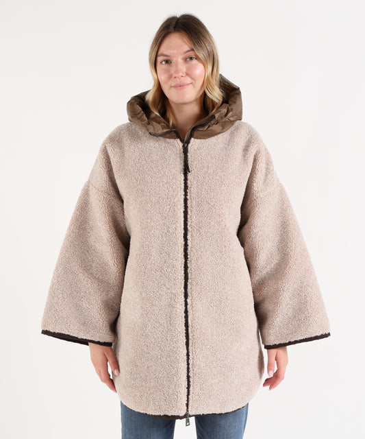 Poncho SEVENTY Mantella in finto ricciolino di lana Carne | SEVENTY
