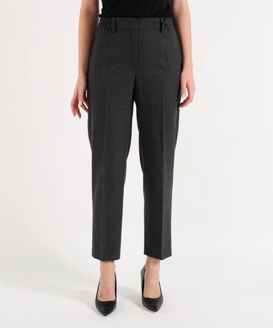 SEVENTY Pantalone Dritto Tinta Unita con Passanti in Vita
