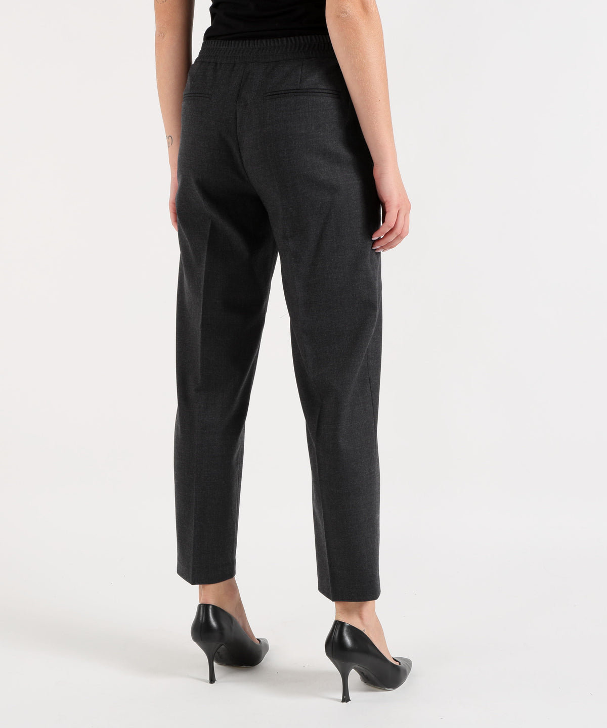 SEVENTY Pantalone Dritto Tinta Unita con Passanti in Vita