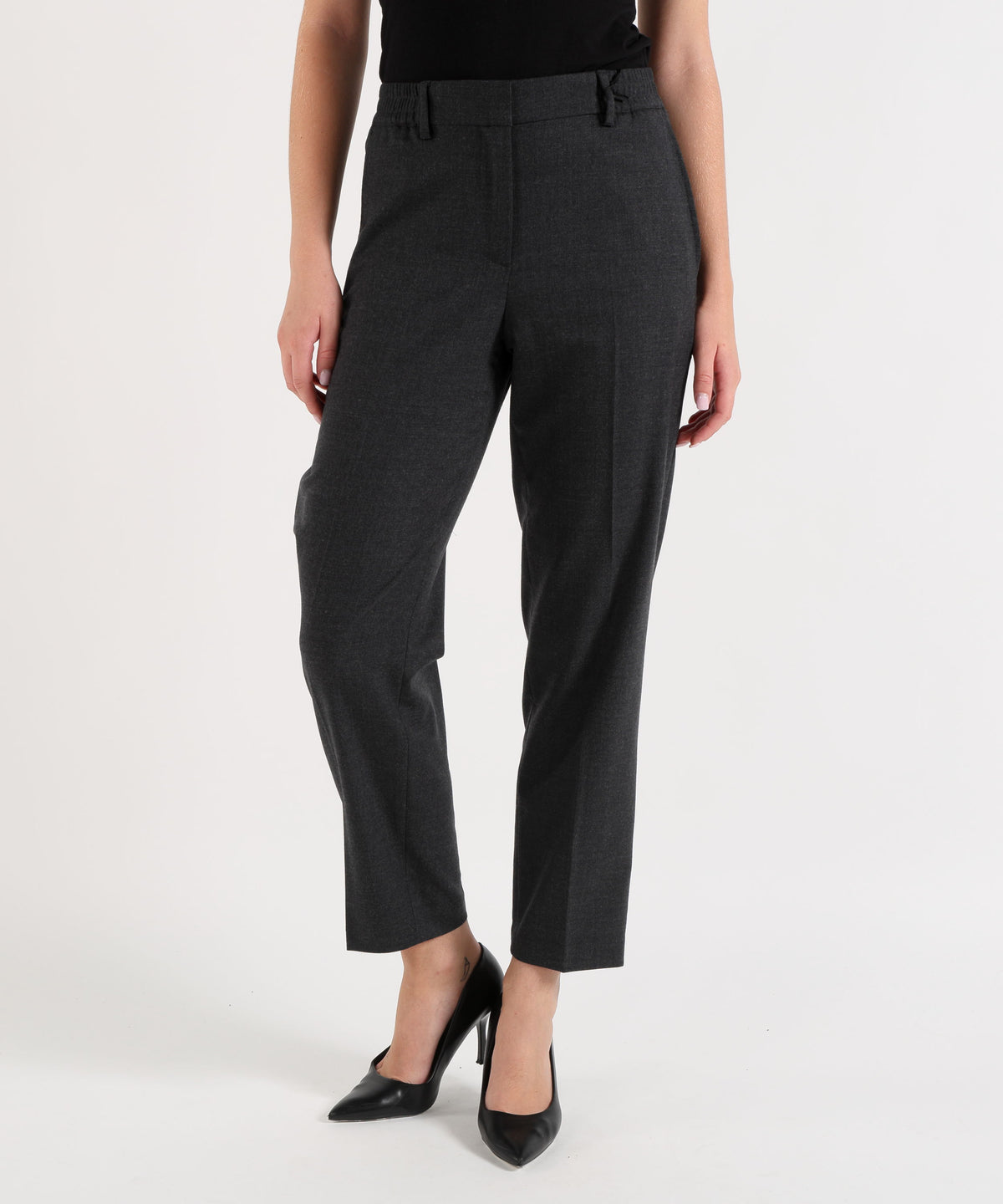 SEVENTY Pantalone Dritto Tinta Unita con Passanti in Vita