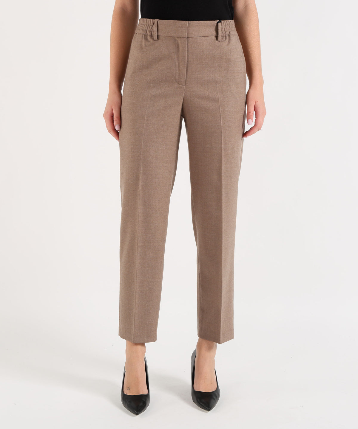 SEVENTY Pantalone Dritto Tinta Unita con Passanti in Vita