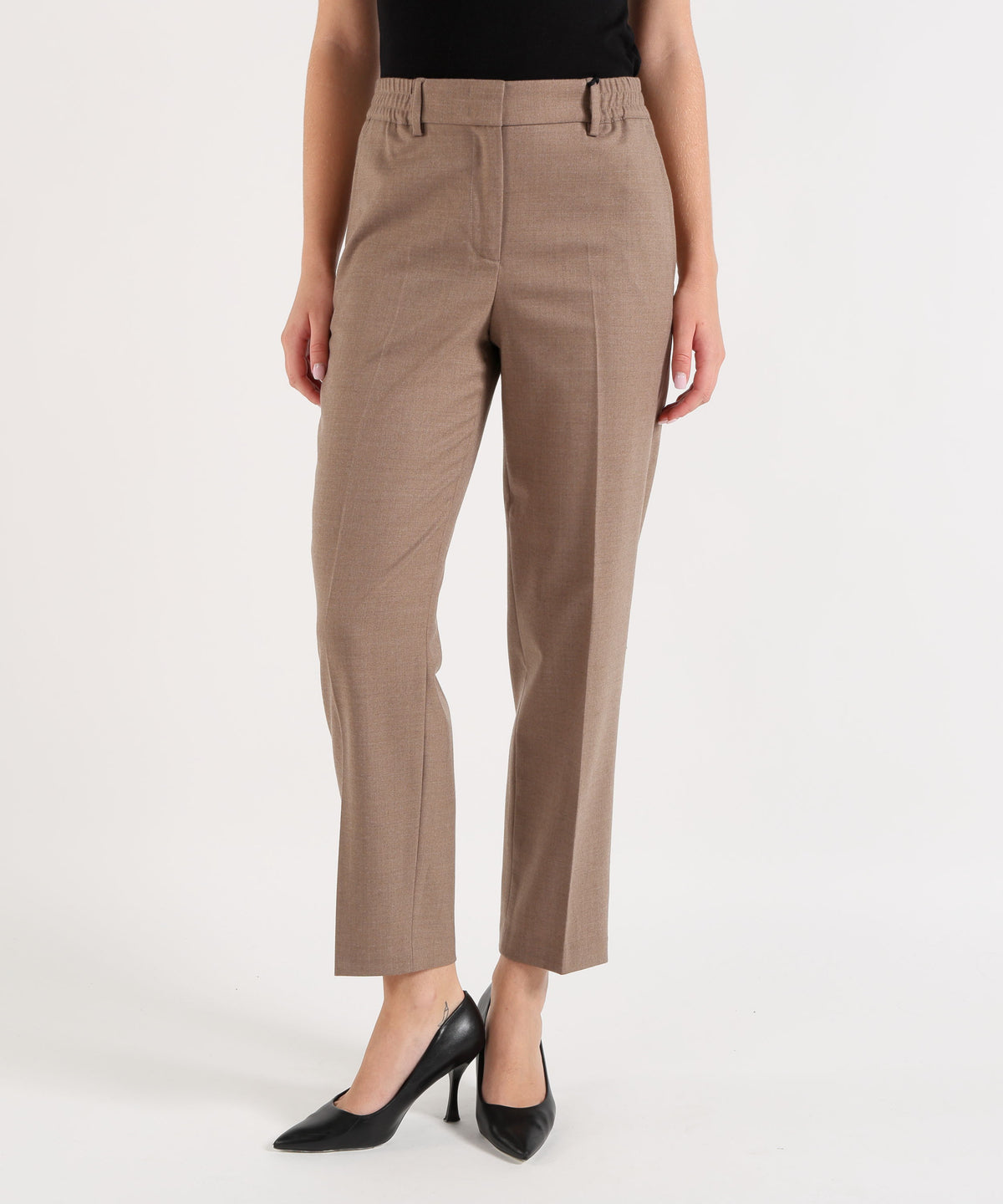 SEVENTY Pantalone Dritto Tinta Unita con Passanti in Vita
