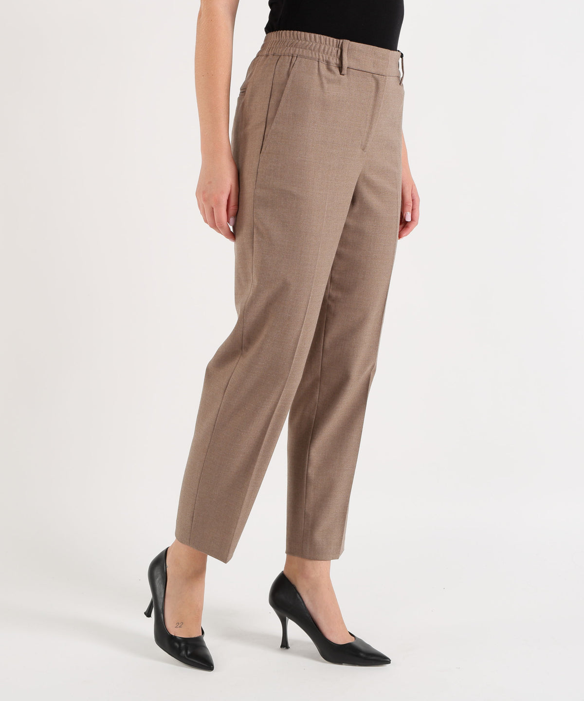 SEVENTY Pantalone Dritto Tinta Unita con Passanti in Vita