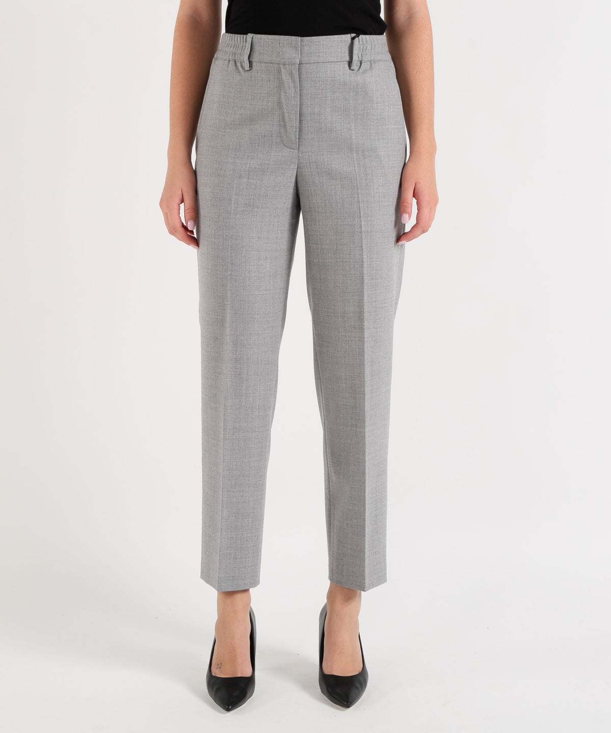 SEVENTY Pantalone Dritto Tinta Unita con Passanti in Vita
