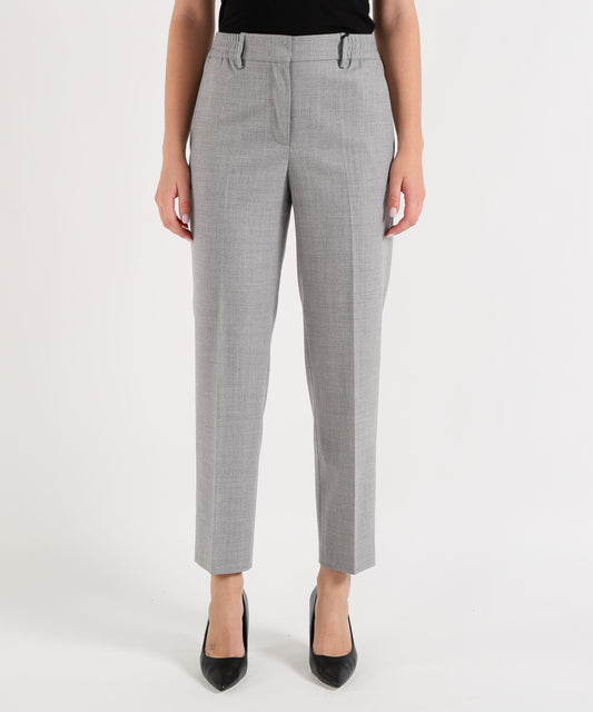 Pantaloni SEVENTY Pantalone Dritto Tinta Unita con Passanti in Vita Grigio chiaro | SEVENTY