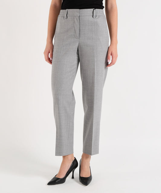 Pantaloni SEVENTY Pantalone Dritto Tinta Unita con Passanti in Vita Grigio chiaro | SEVENTY