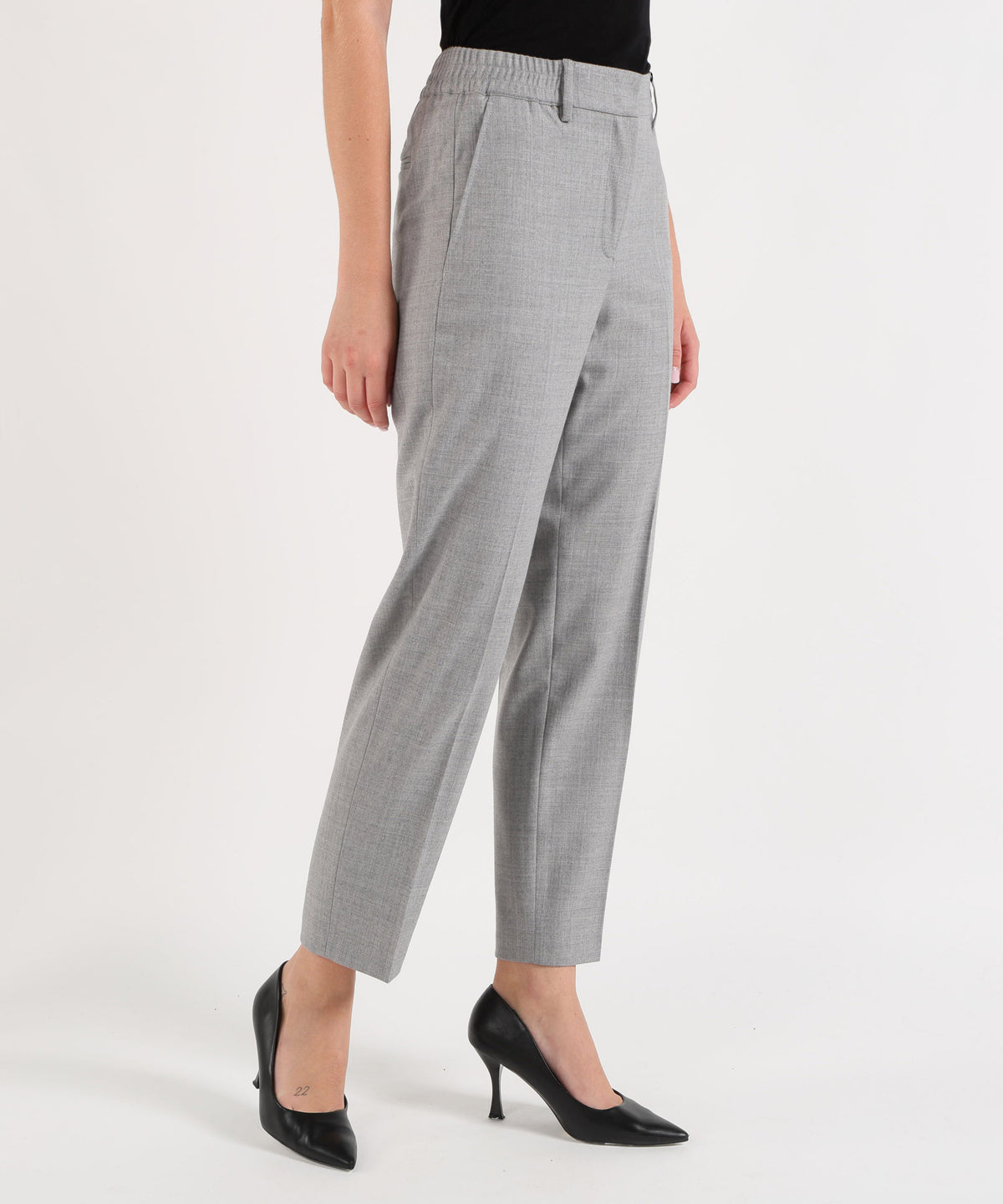 Pantaloni SEVENTY Pantalone Dritto Tinta Unita con Passanti in Vita Grigio chiaro | SEVENTY