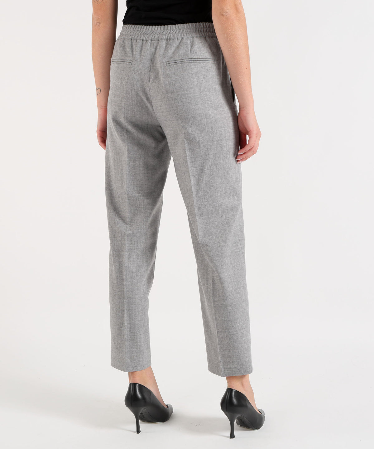 Pantaloni SEVENTY Pantalone Dritto Tinta Unita con Passanti in Vita Grigio chiaro | SEVENTY