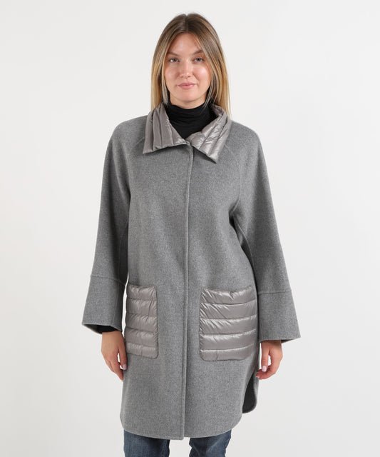 Cappotti HELMUR Cappottino con Inserti in Piumino e Tasche Applicate Grigio | HELMUR