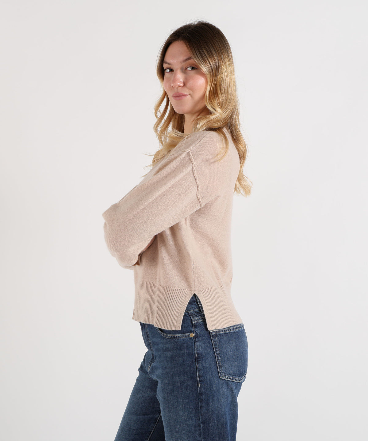Maglie ABSOLUT CASHMERE Maglioncino over Sabbia | ABSOLUT CASHMERE