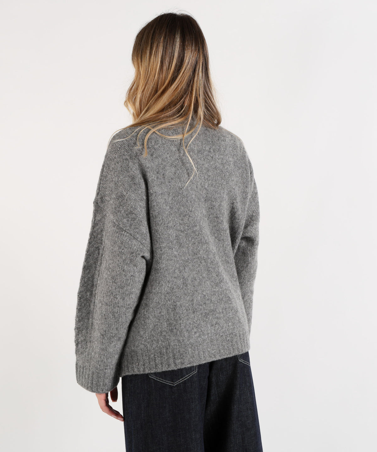 Cardigan ABSOLUT CASHMERE Cardigan Senza Bottoni Grigio | ABSOLUT CASHMERE