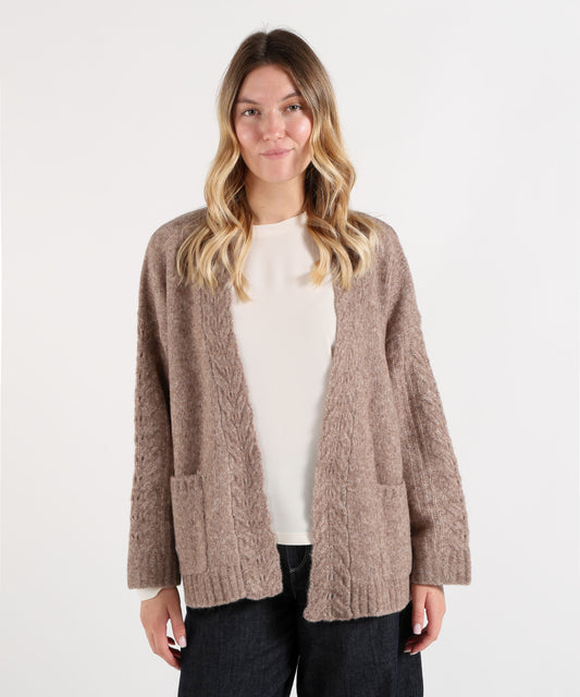 Cardigan ABSOLUT CASHMERE Cardigan Senza Bottoni Nocciola | ABSOLUT CASHMERE