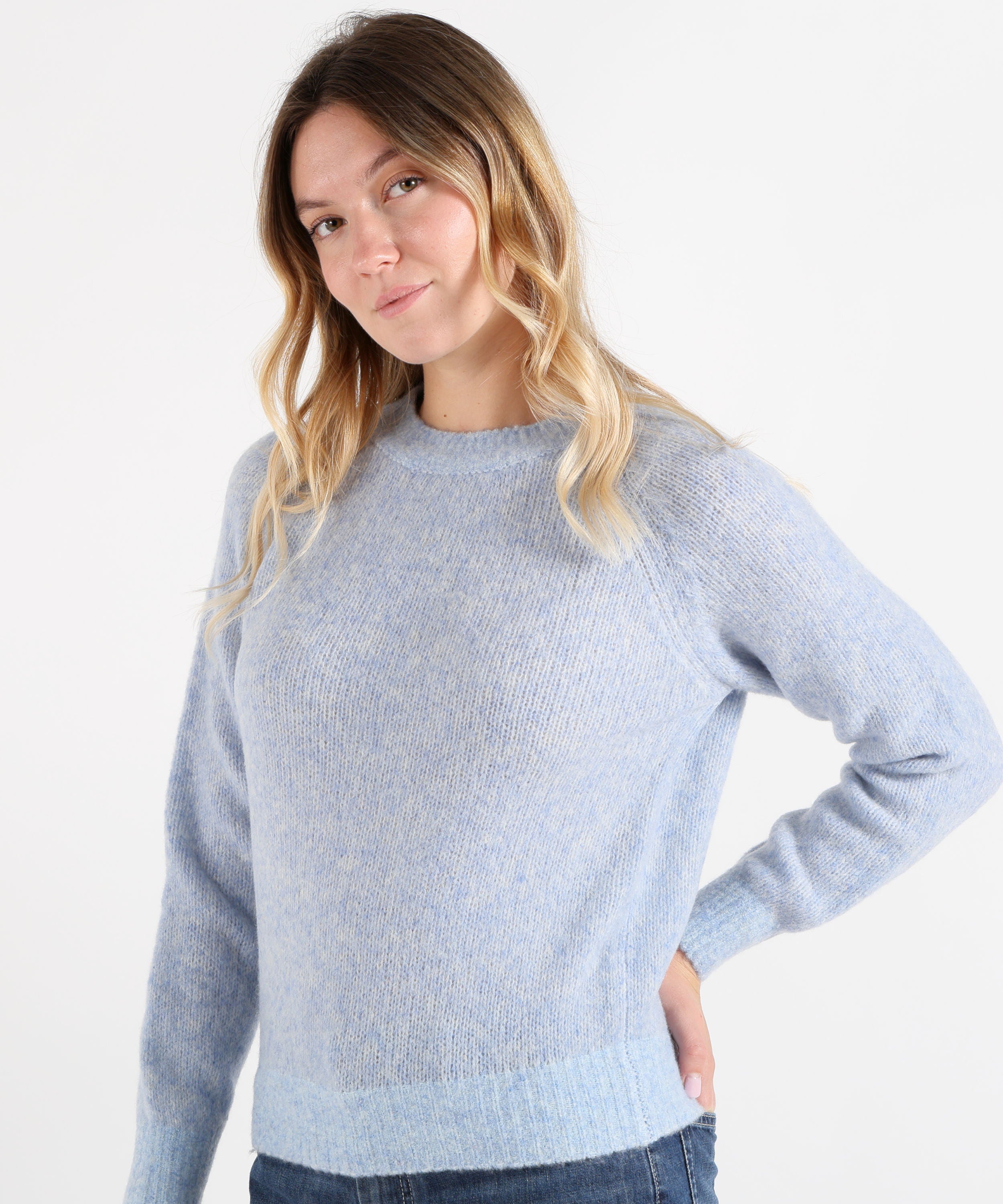 Pullover ABSOLUT CASHMERE Maglione Girocollo con Maniche Raglan Celeste | ABSOLUT CASHMERE