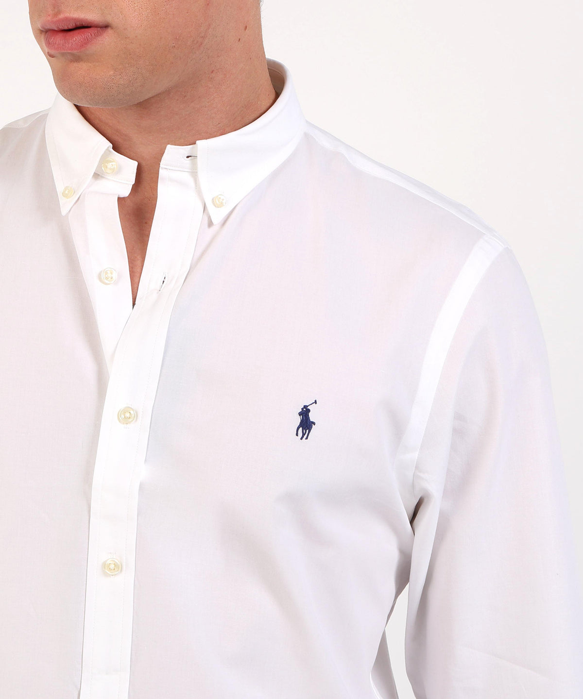 POLO RALPH LAUREN Camicia Polo Ralph Lauren in popeline con logo ricamato